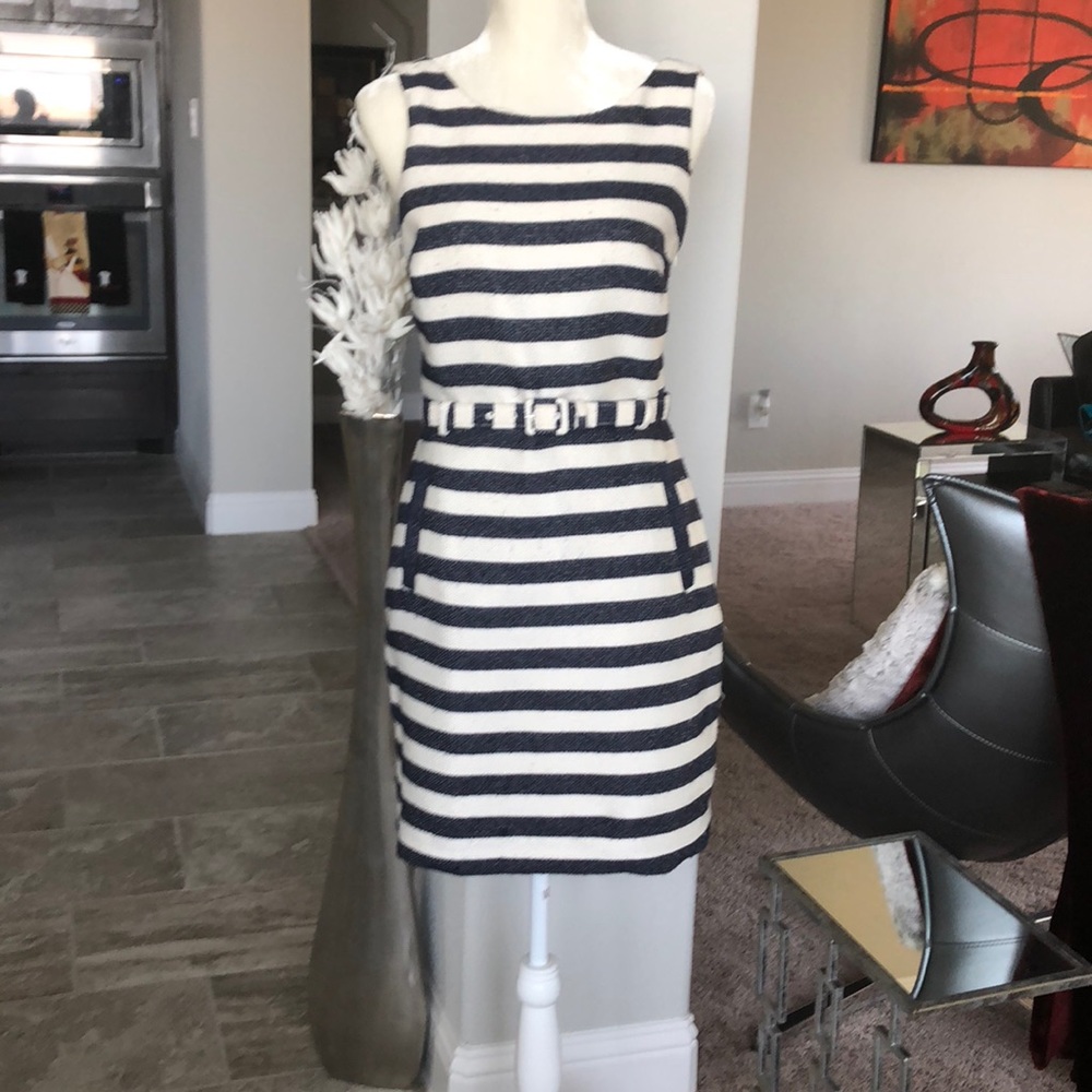 Banana Republic Heritage navy/white striped dress!